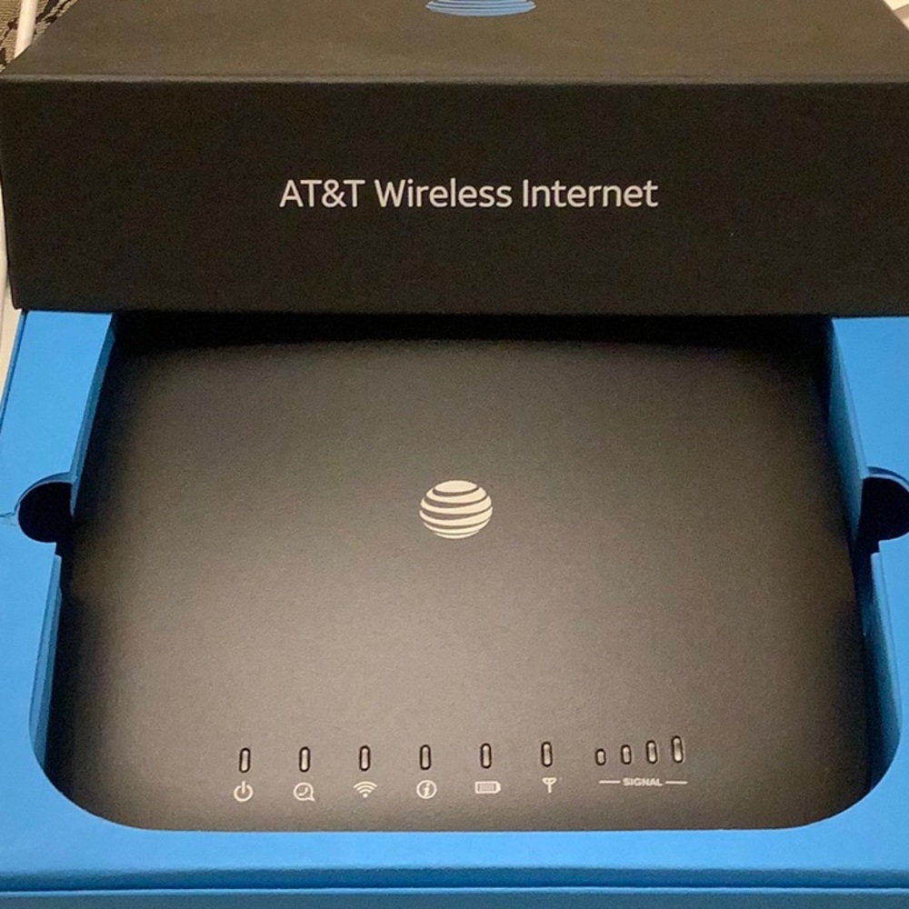 Black Wireless Router with Sleek Design and LED Indicators